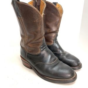CHIPPEWA Leather Cowboy Western Boots Brown sz 8.5